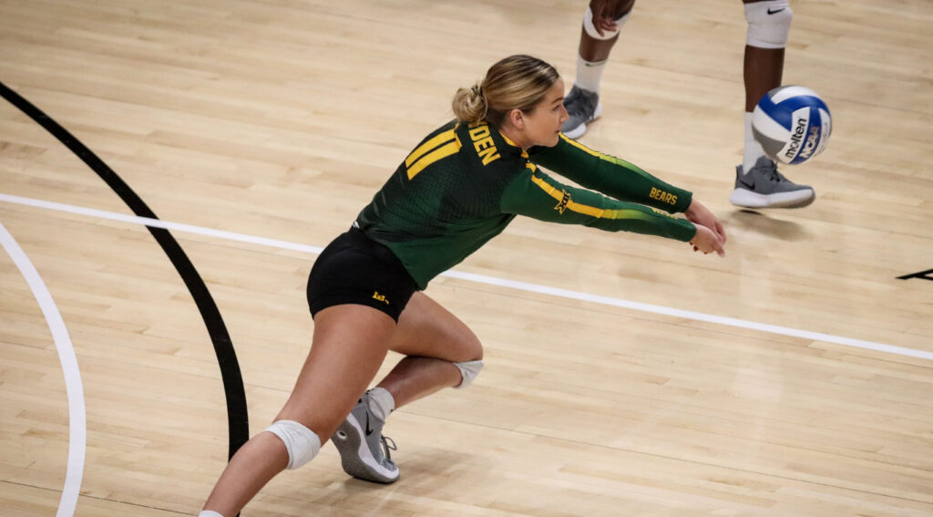 Campbell Bowden playing volleyball.