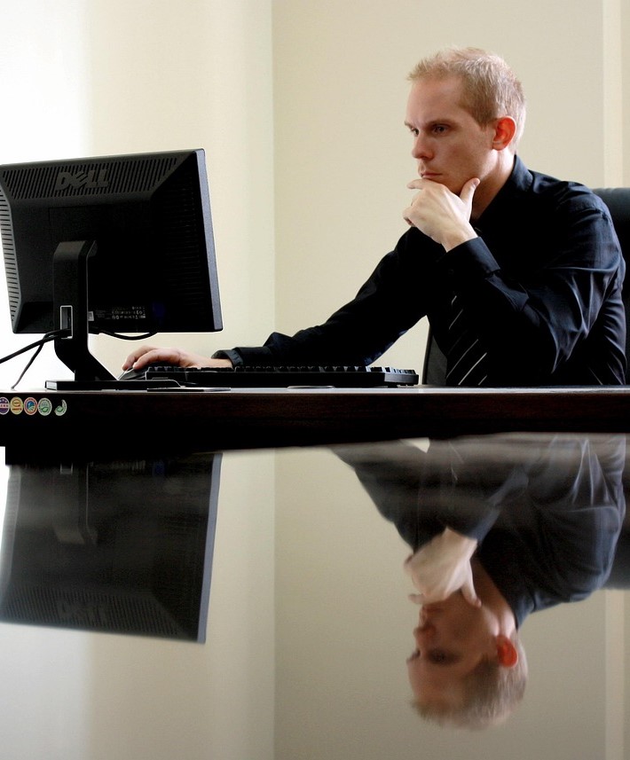 businessman at computer